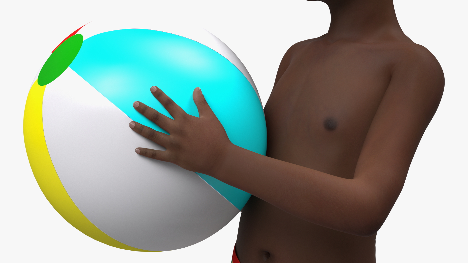 3D Black Child Boy Beach Style Rigged for Cinema 4D model