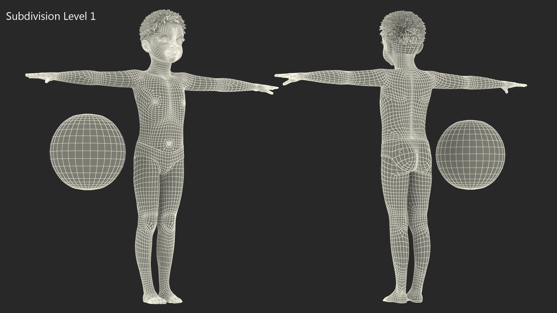3D Black Child Boy Beach Style Rigged for Cinema 4D model