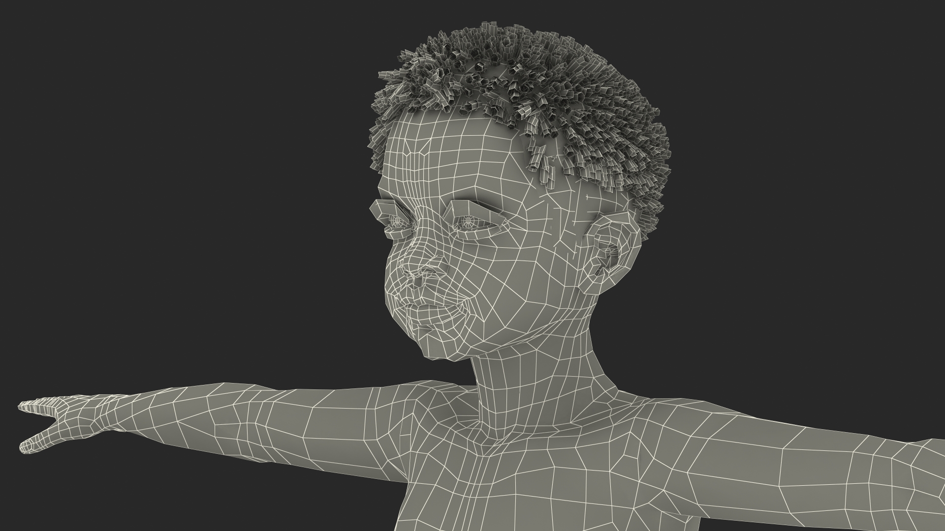 3D Black Child Boy Beach Style Rigged for Cinema 4D model