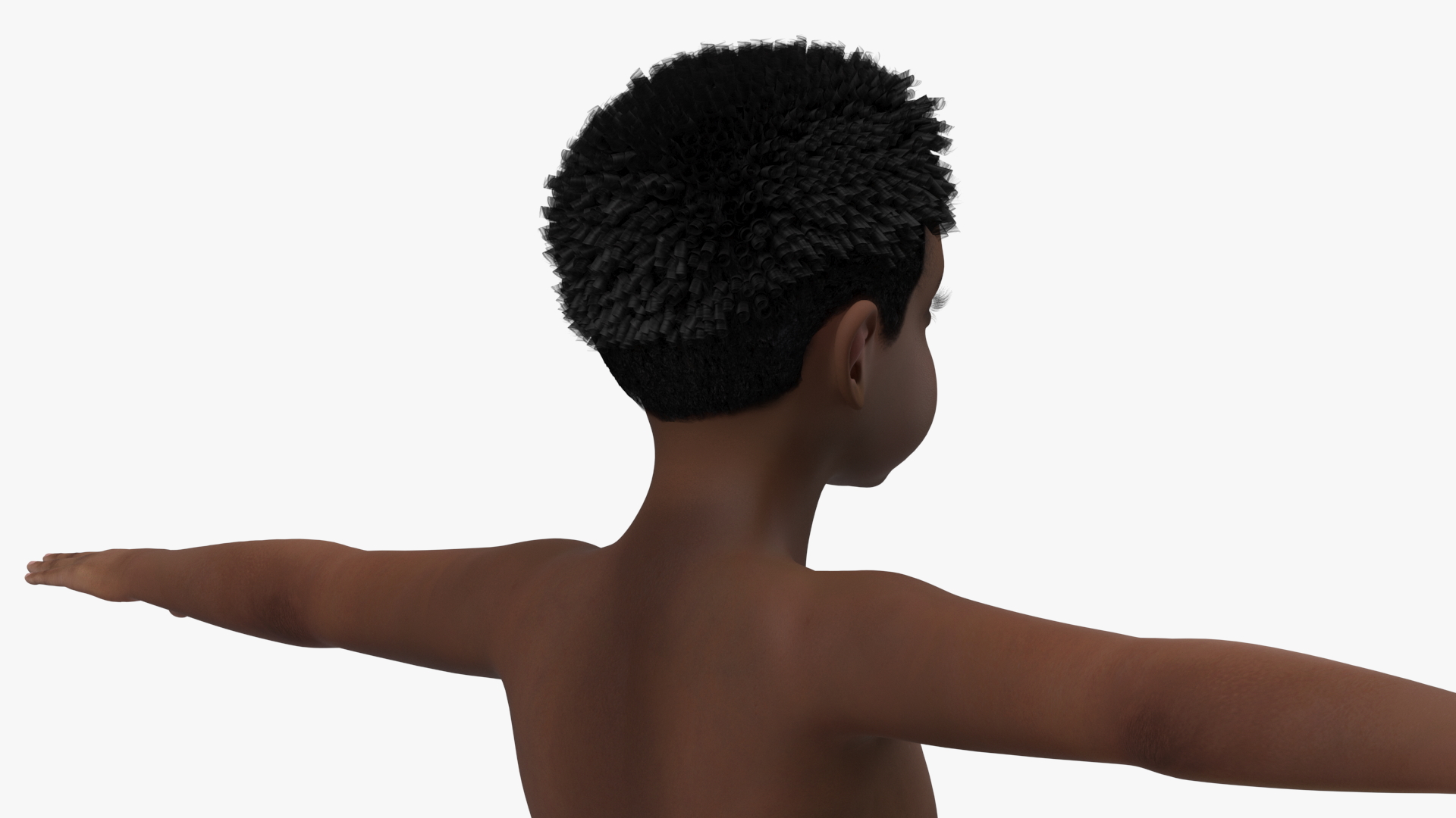 3D Black Child Boy Beach Style Rigged for Cinema 4D model