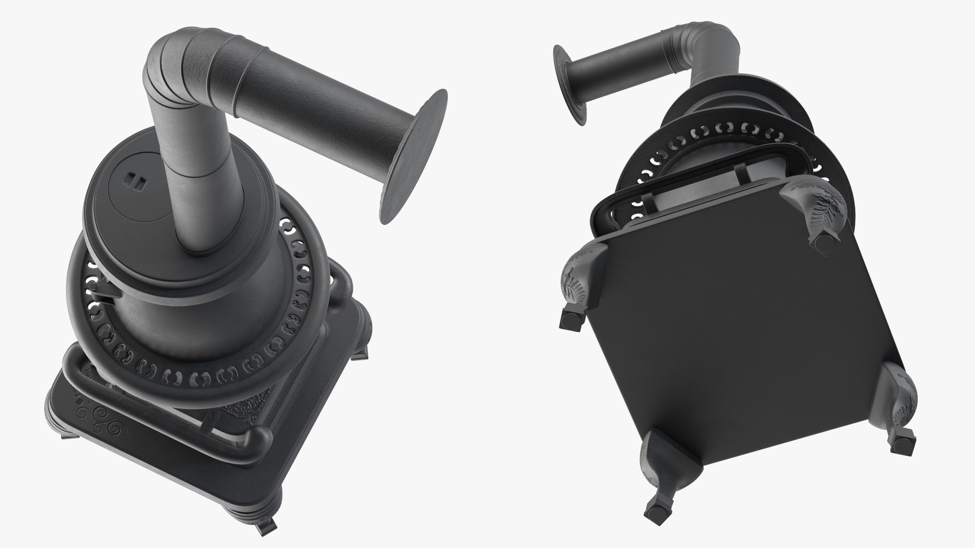 3D Iron Potbelly Stove New model