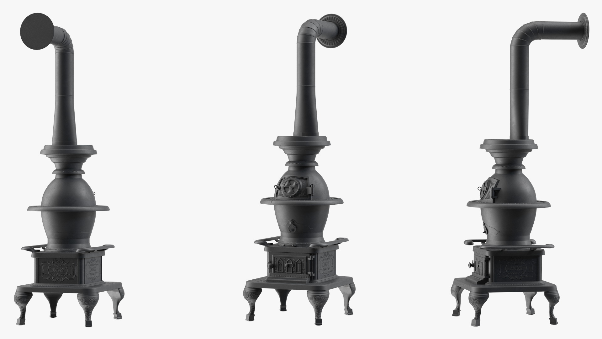 3D Iron Potbelly Stove New model