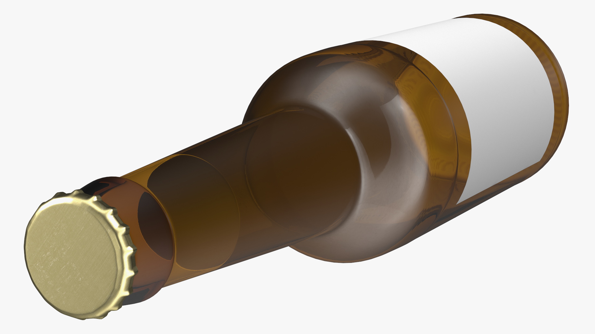 3D Glass Beer Bottle with Label model