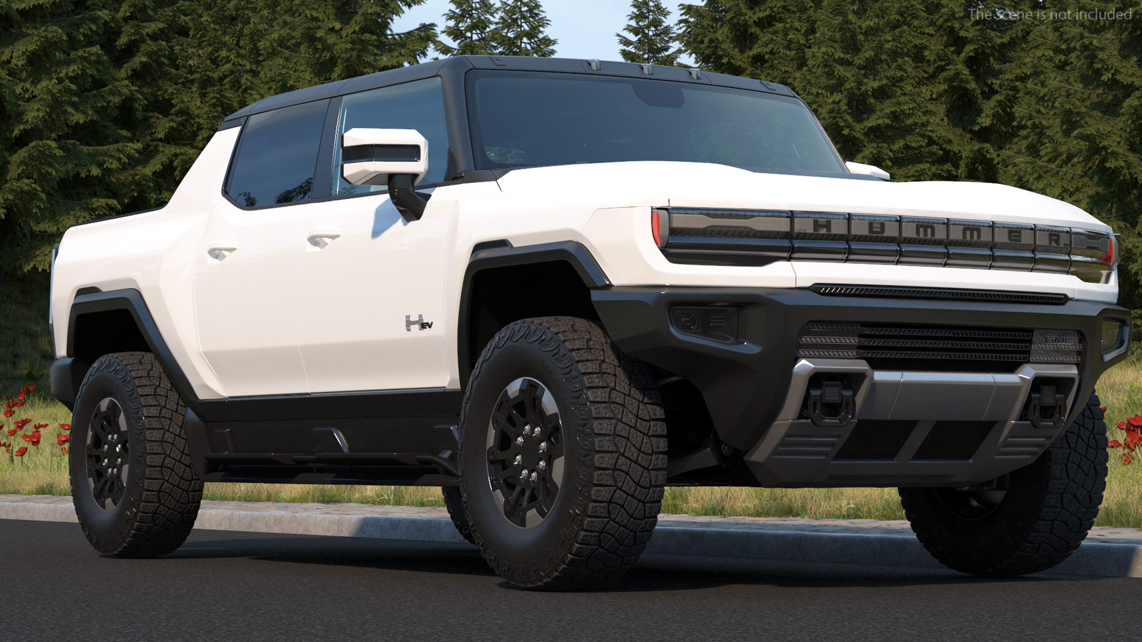 3D GMC Hummer EV PICKUP Lights Off