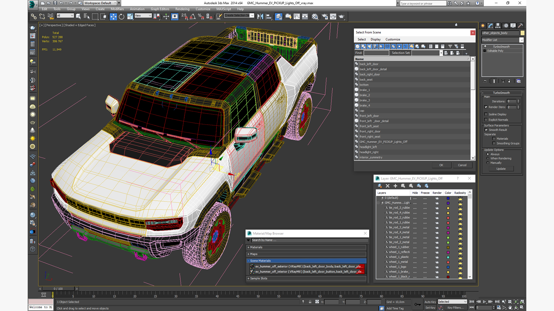 3D GMC Hummer EV PICKUP Lights Off