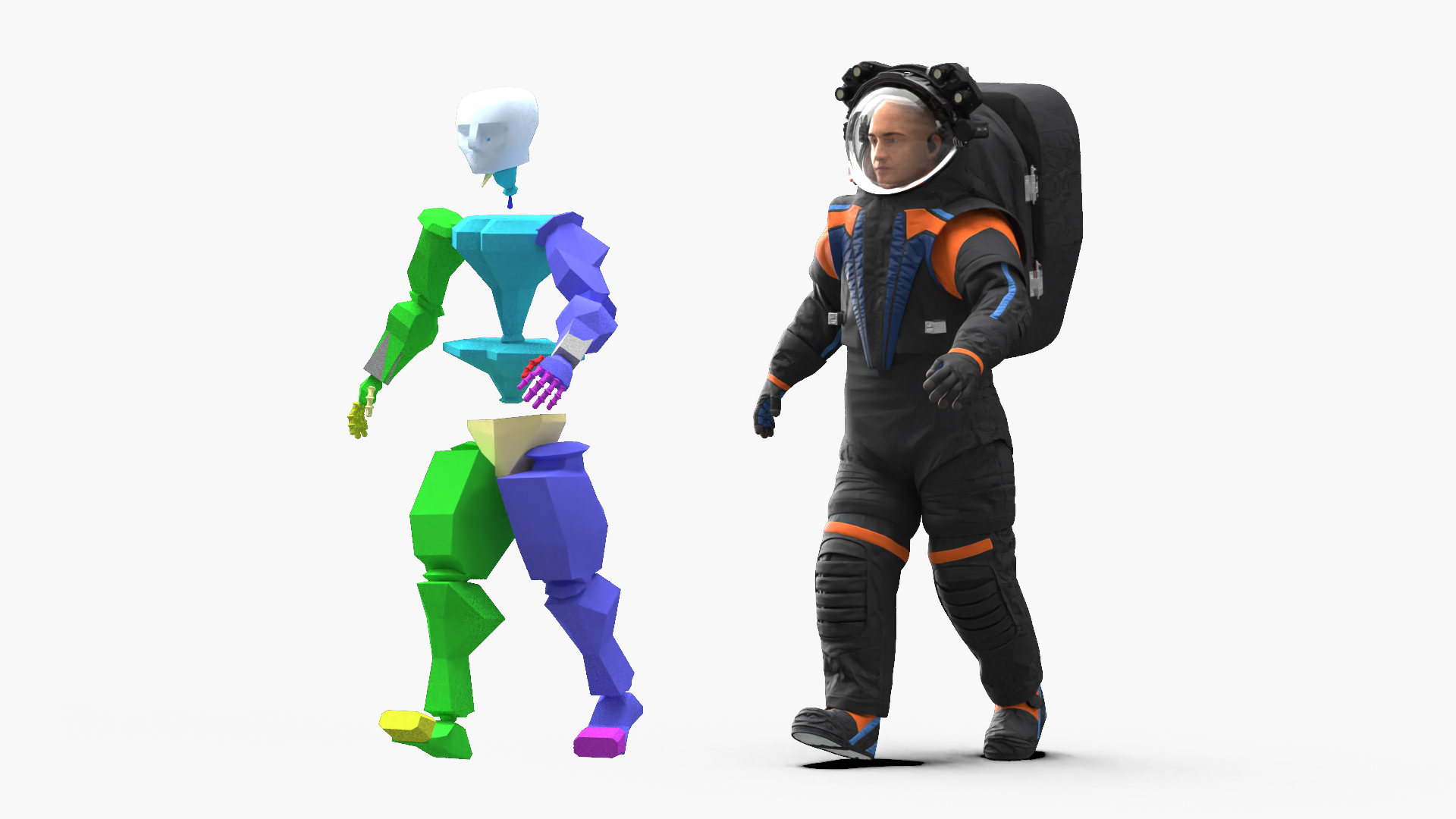 Astronaut Wearing Spacesuit Rigged 3D model