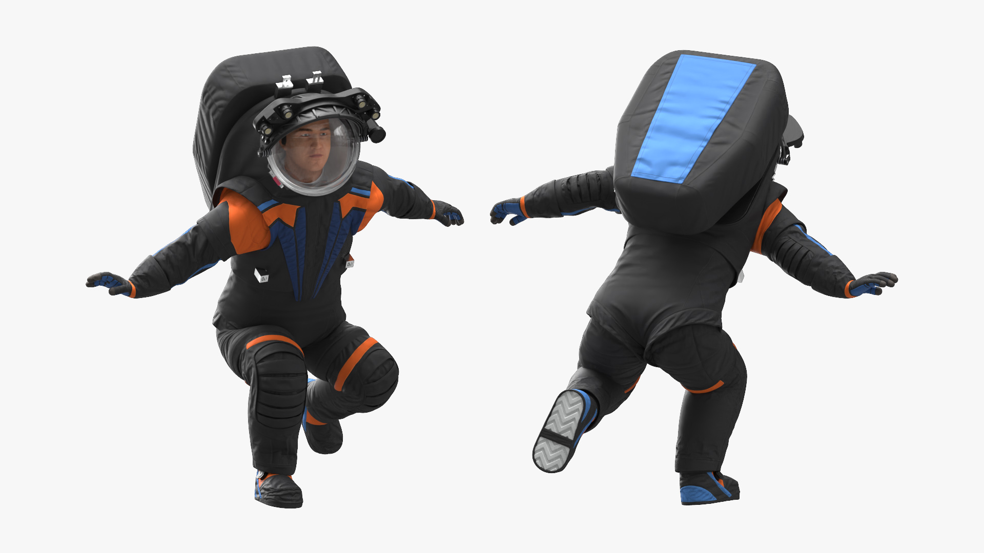 Astronaut Wearing Spacesuit Rigged 3D model