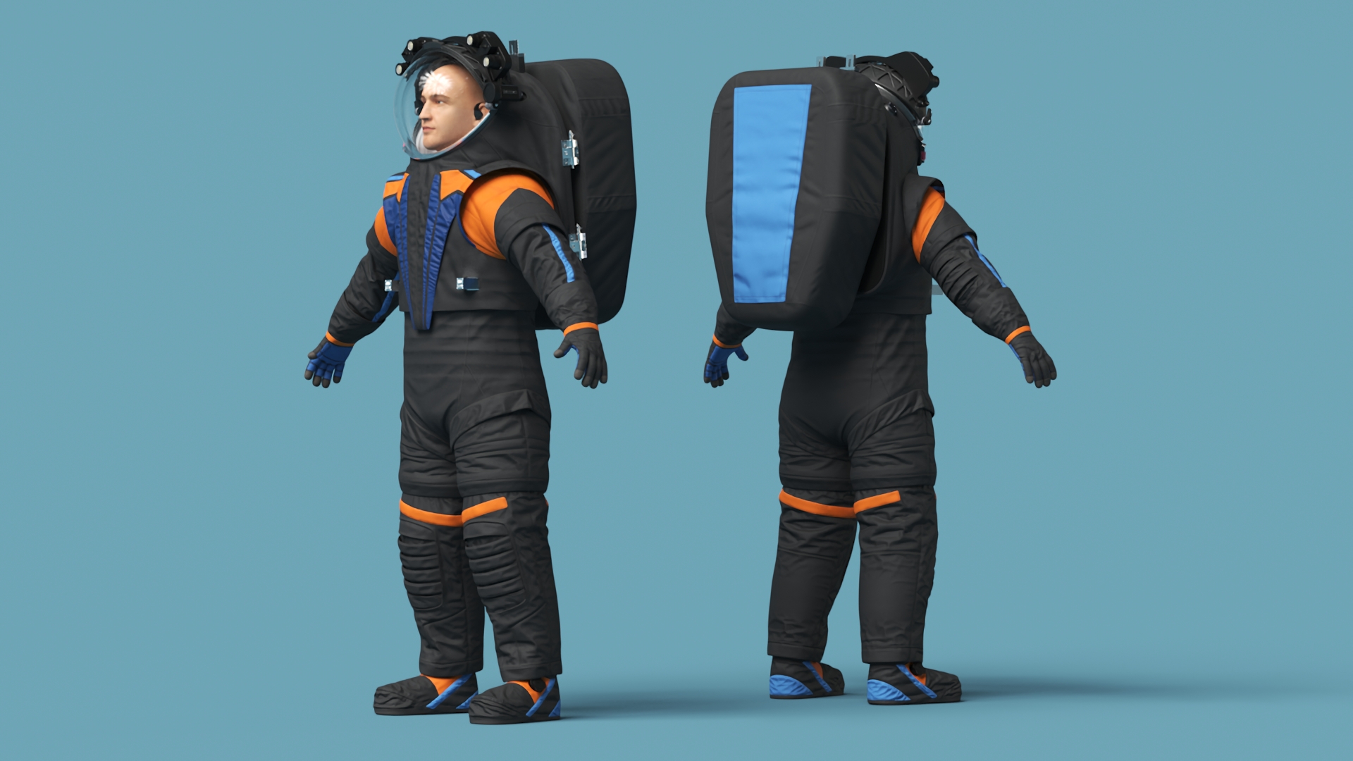 Astronaut Wearing Spacesuit Rigged 3D model