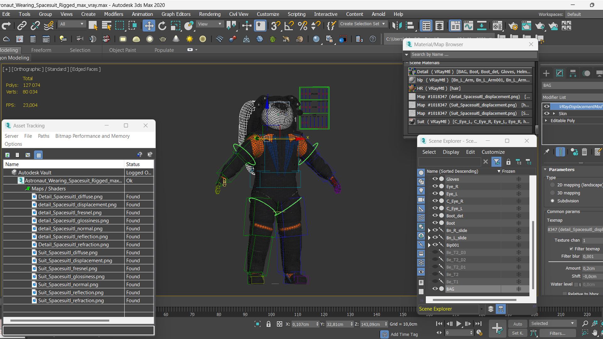 Astronaut Wearing Spacesuit Rigged 3D model