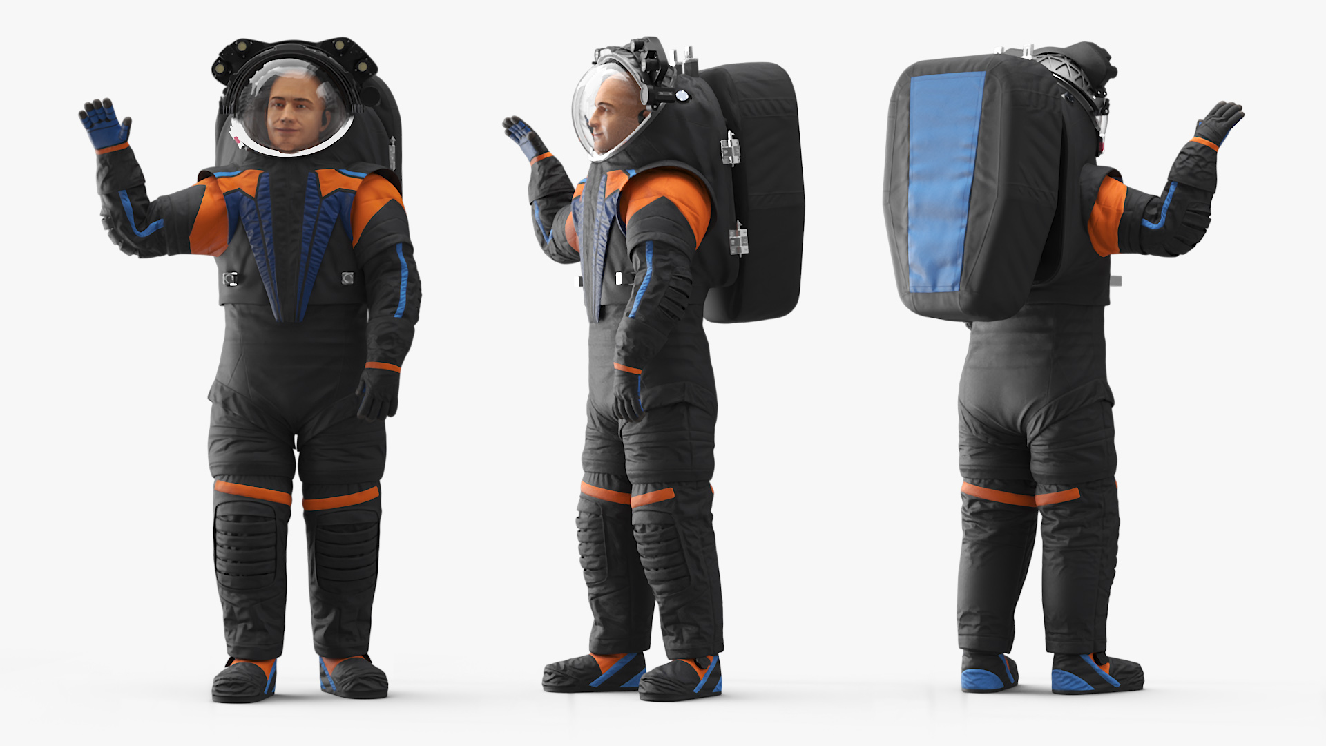 Astronaut Wearing Spacesuit Rigged 3D model