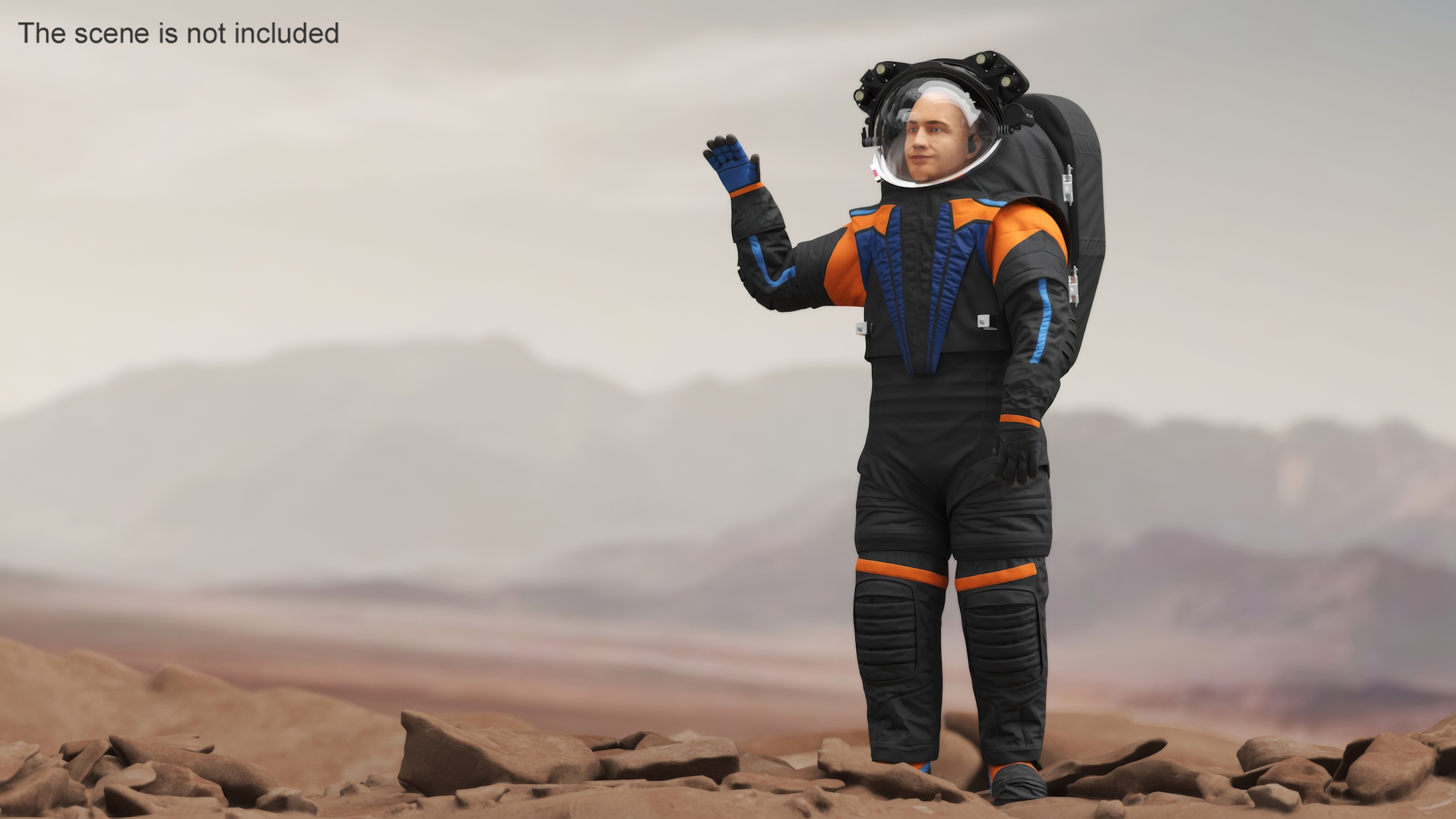 Astronaut Wearing Spacesuit Rigged 3D model