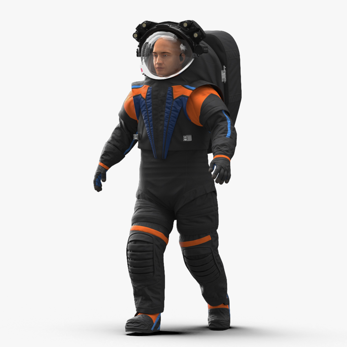 Astronaut Wearing Spacesuit Rigged 3D model