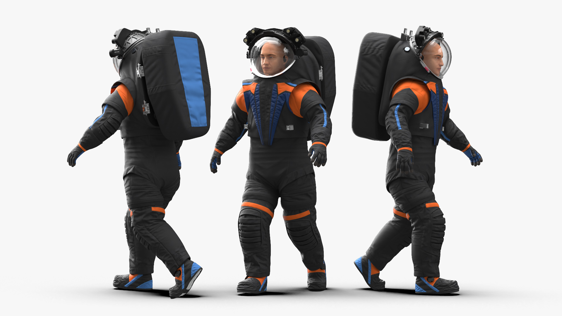 Astronaut Wearing Spacesuit Rigged 3D model