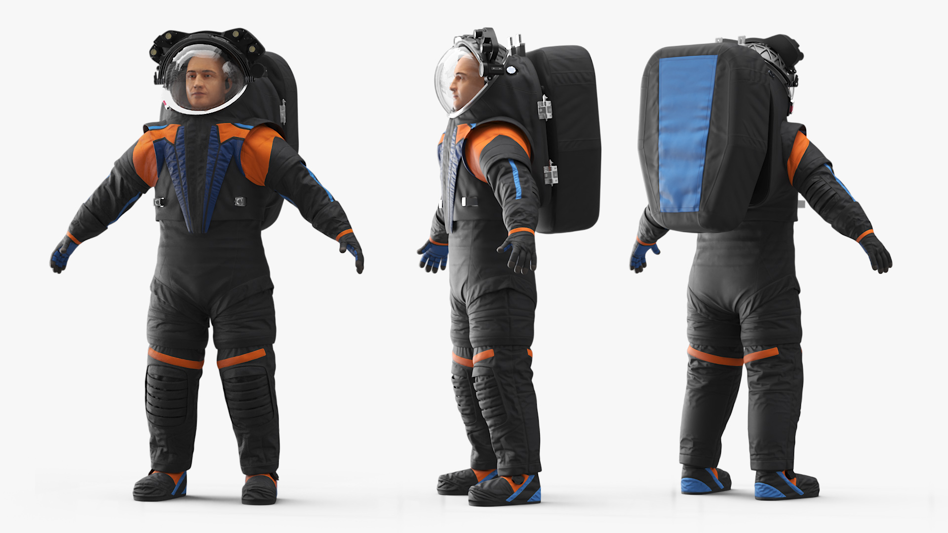 Astronaut Wearing Spacesuit Rigged 3D model