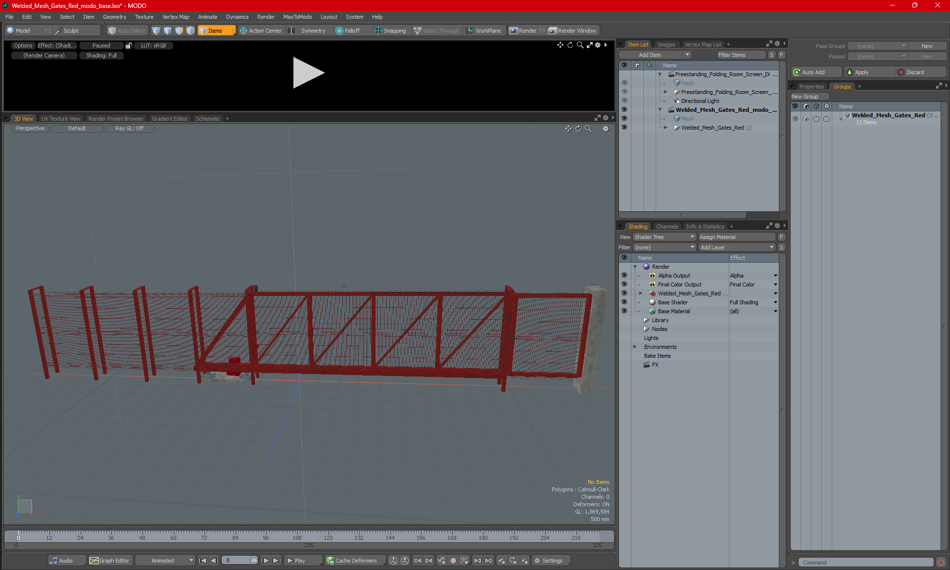 3D Welded Mesh Gates Red