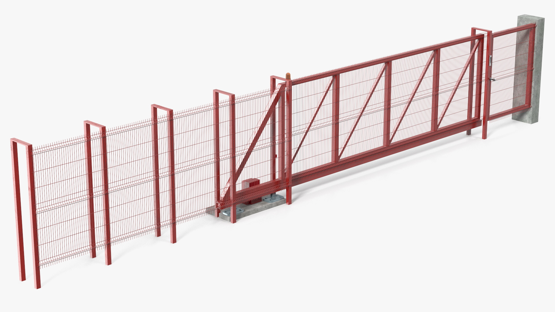 3D Welded Mesh Gates Red