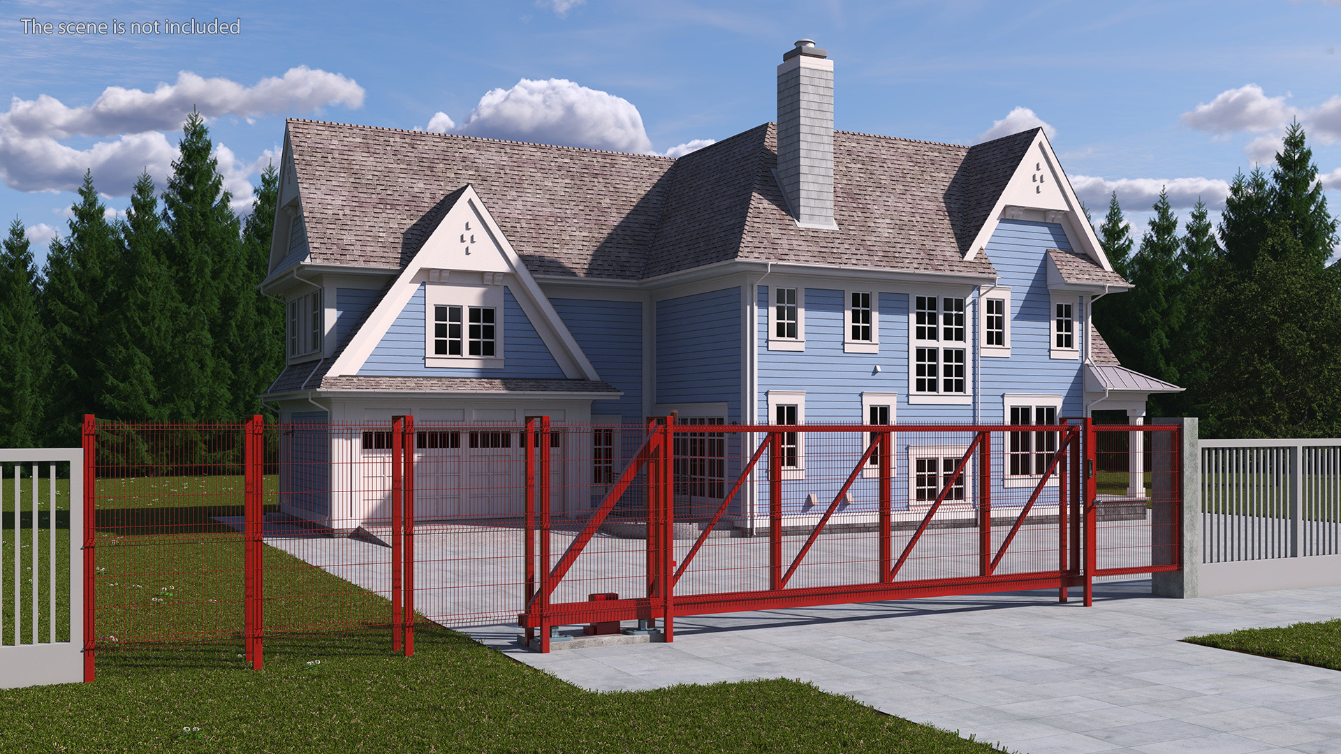 3D Welded Mesh Gates Red