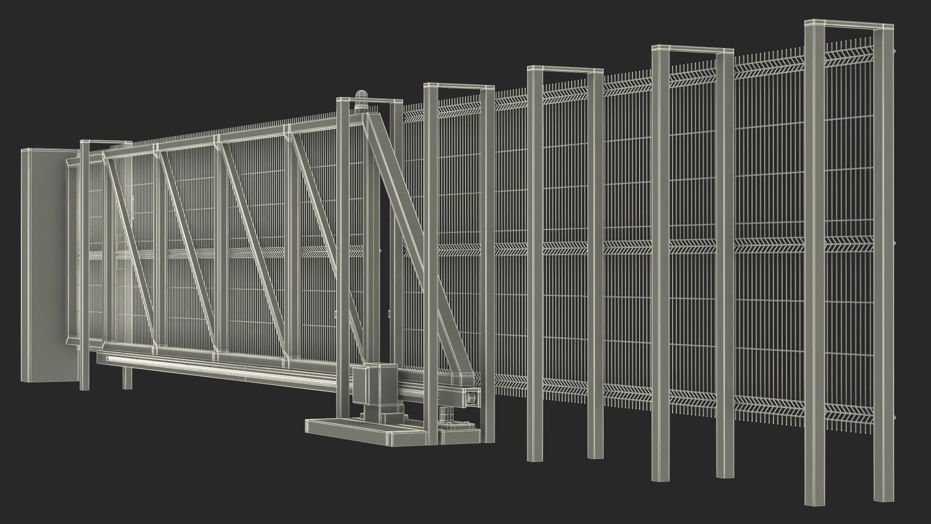 3D Welded Mesh Gates Red