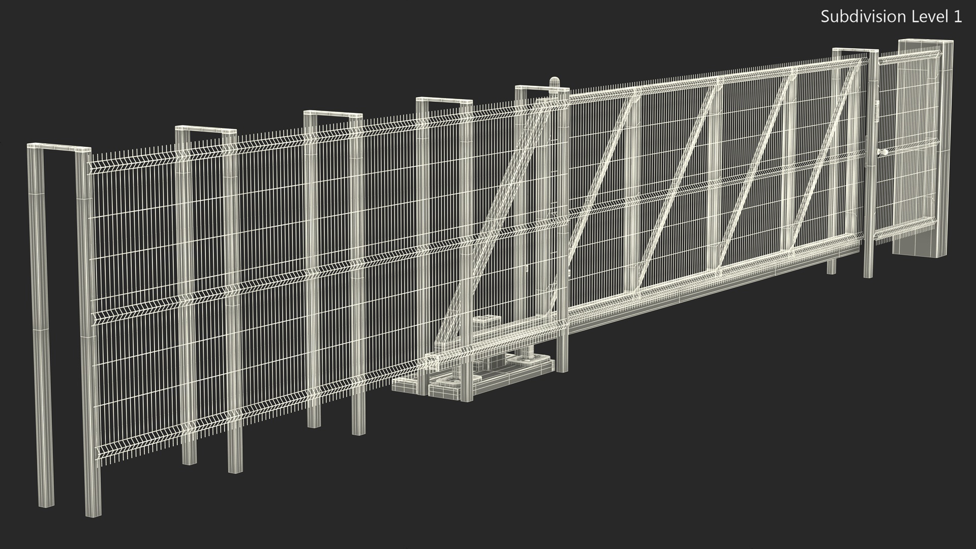 3D Welded Mesh Gates Red