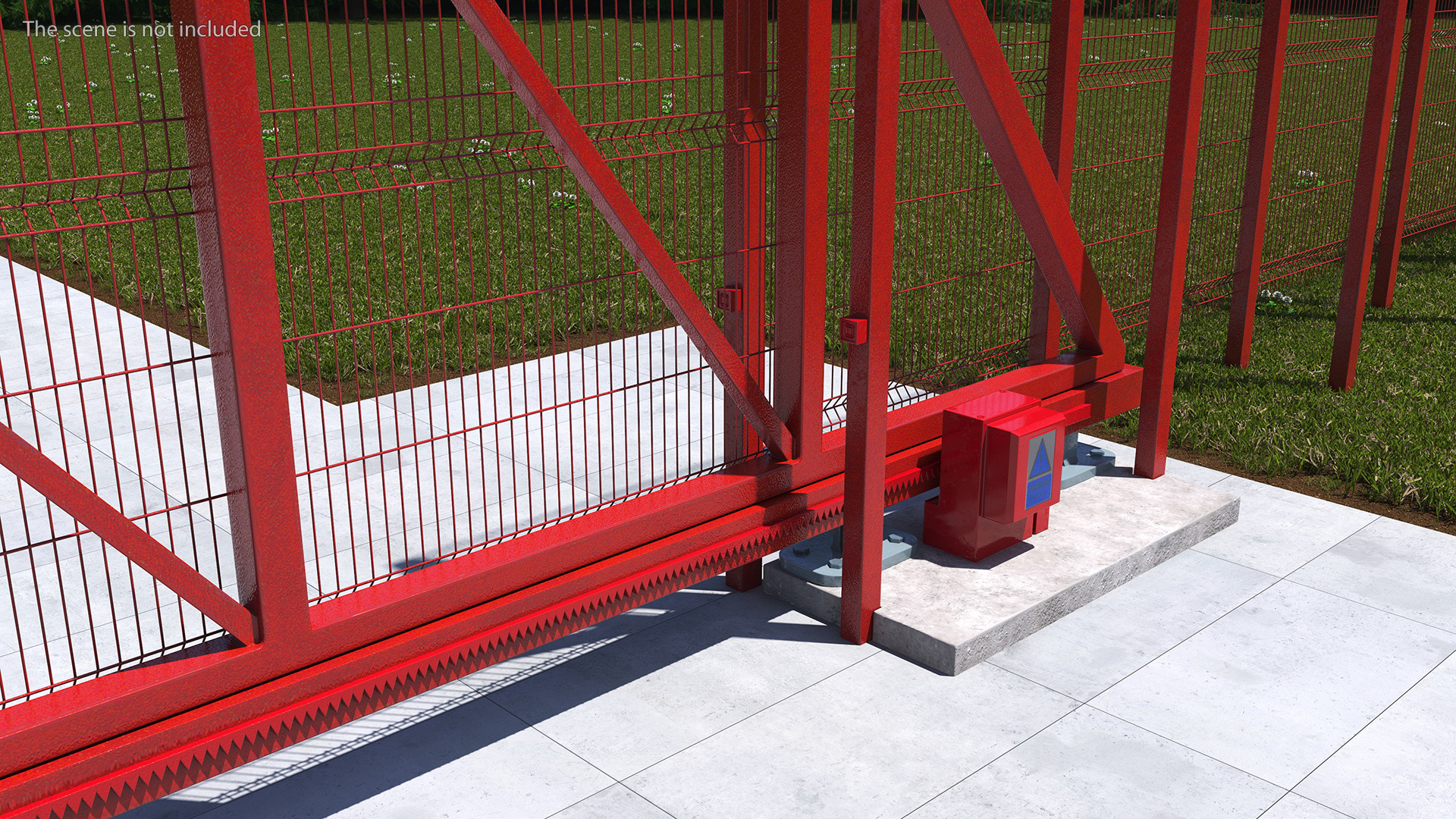 3D Welded Mesh Gates Red