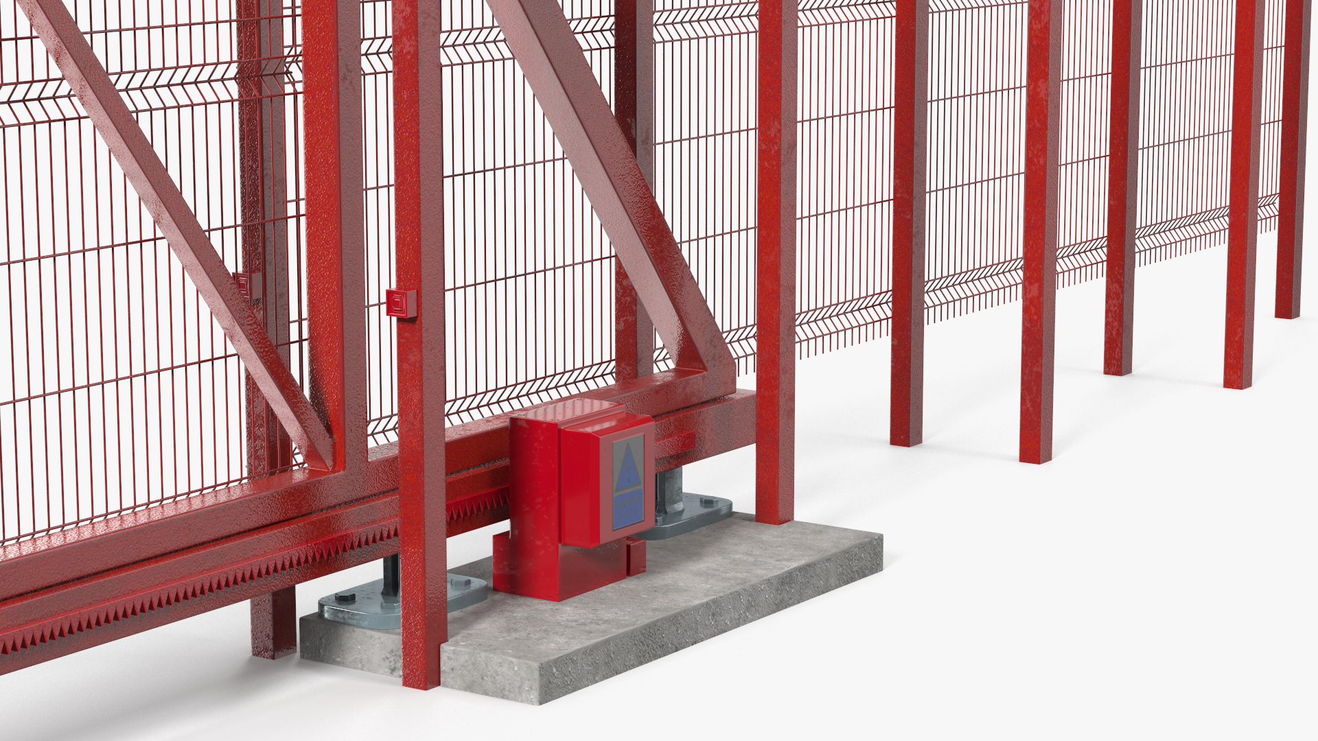 3D Welded Mesh Gates Red