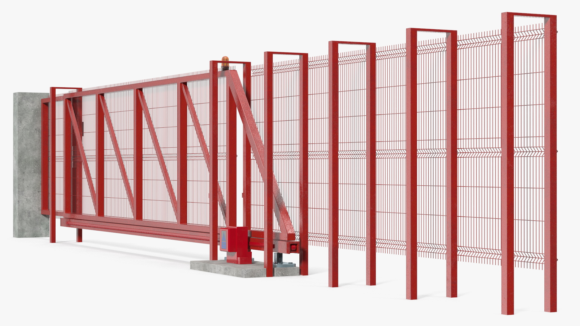3D Welded Mesh Gates Red