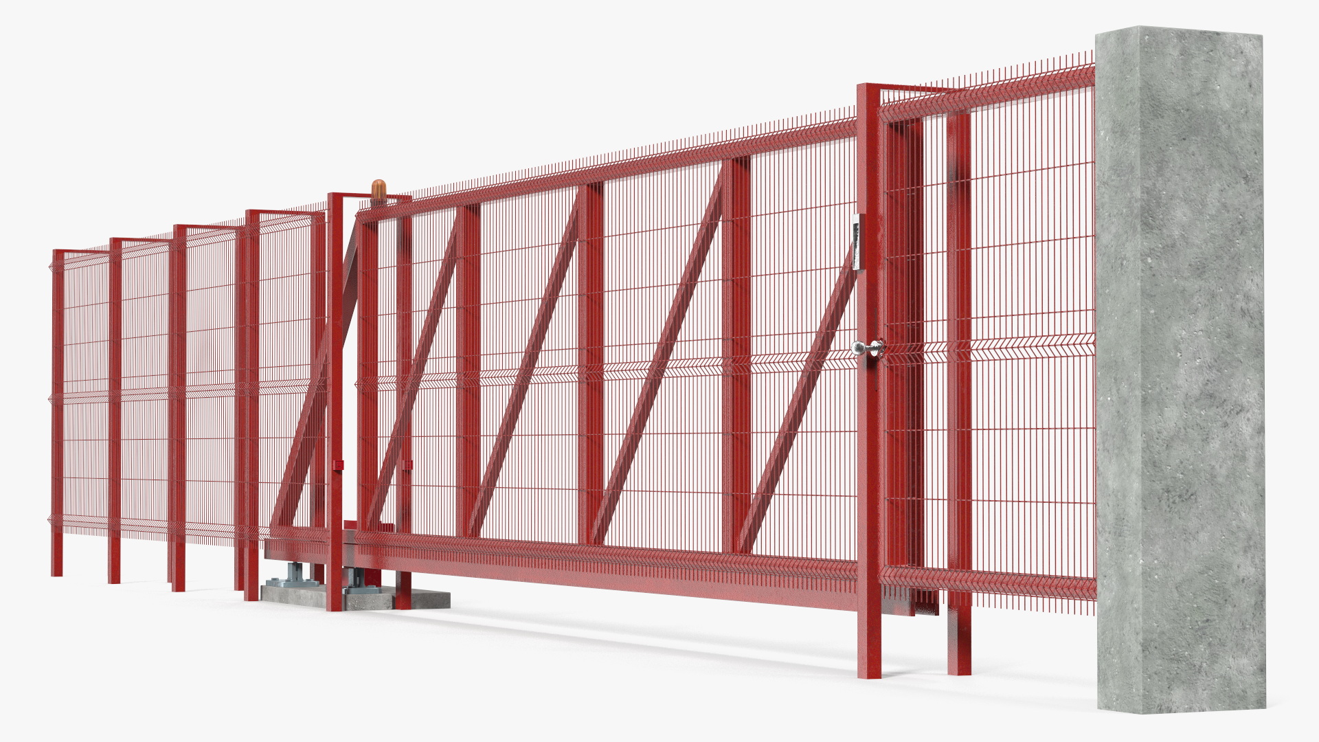 3D Welded Mesh Gates Red