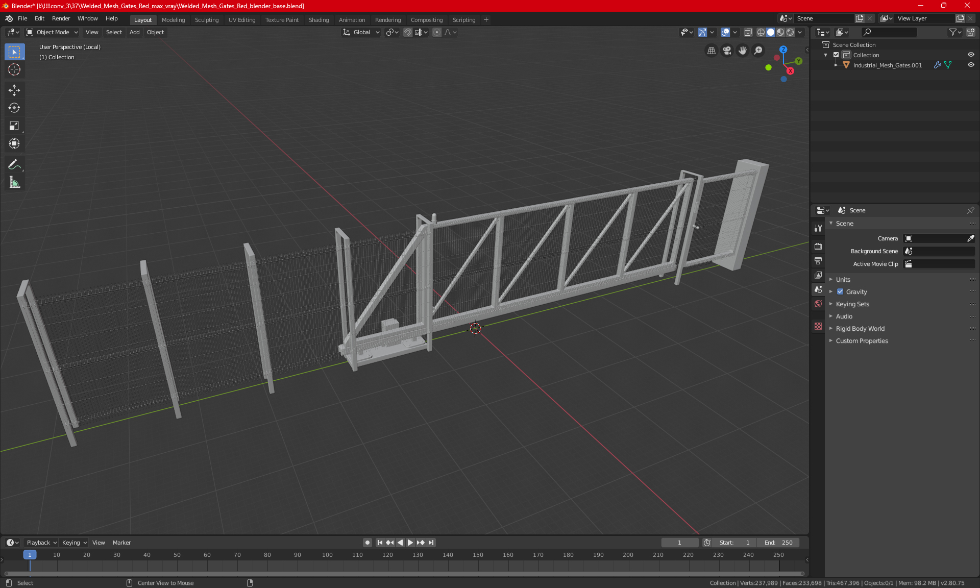 3D Welded Mesh Gates Red