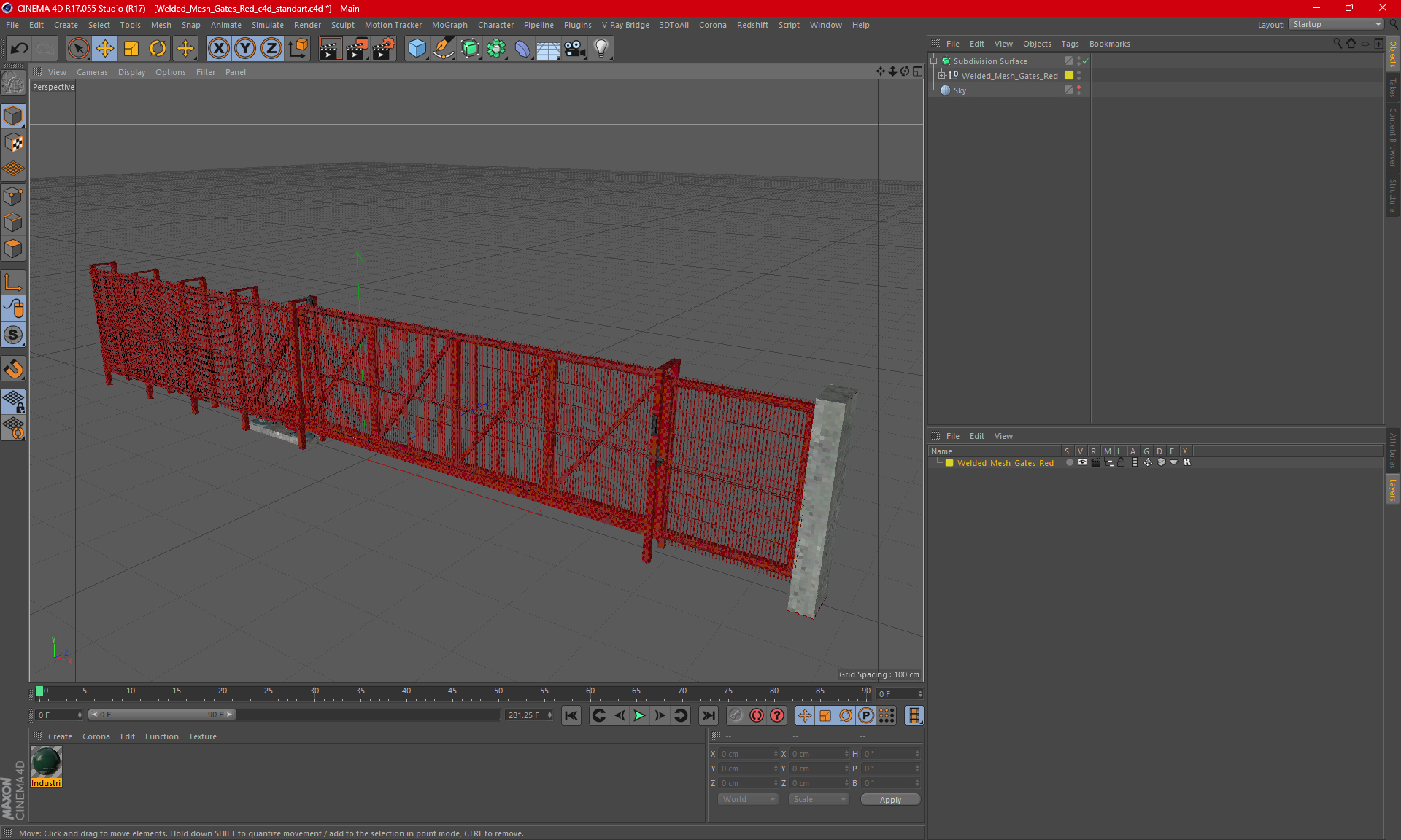 3D Welded Mesh Gates Red