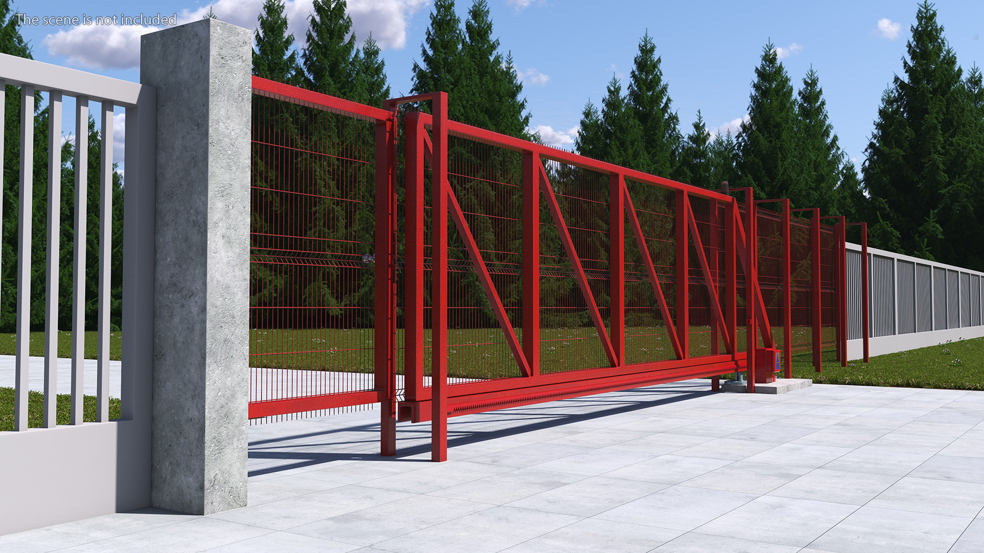 3D Welded Mesh Gates Red