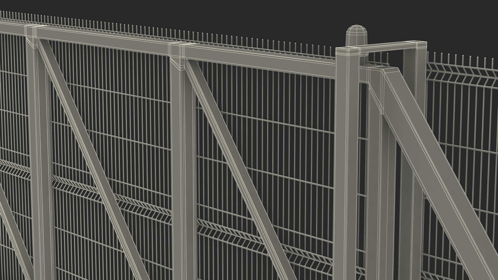 3D Welded Mesh Gates Red