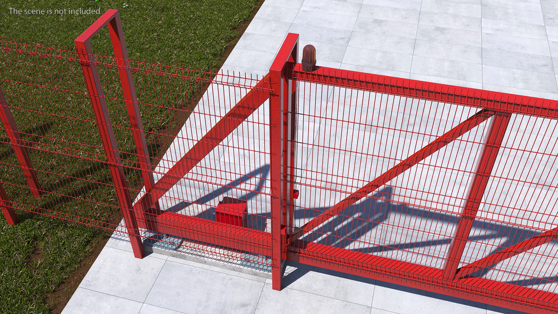 3D Welded Mesh Gates Red