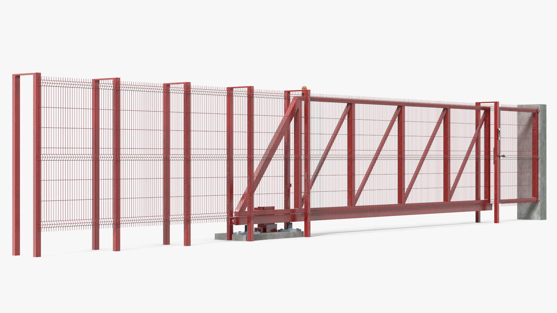 3D Welded Mesh Gates Red