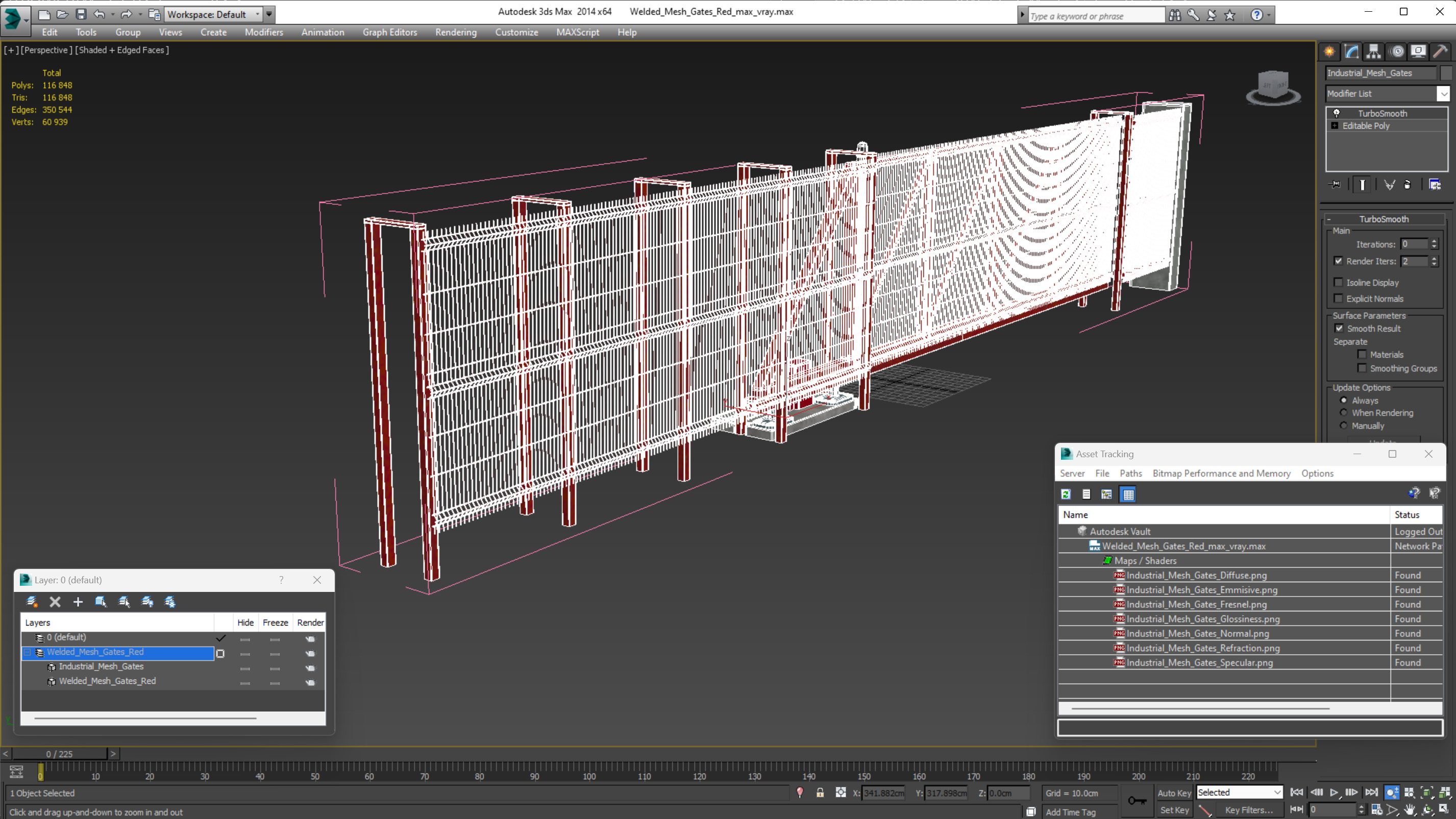 3D Welded Mesh Gates Red