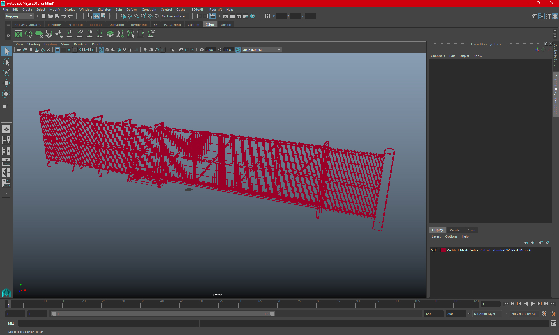 3D Welded Mesh Gates Red