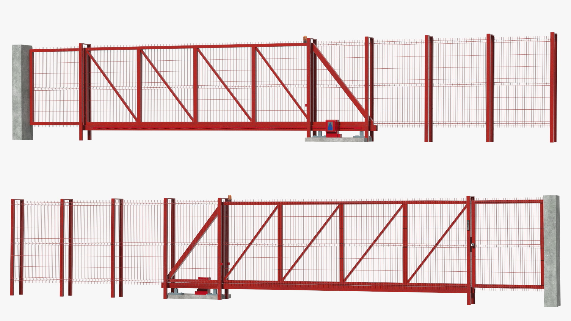 3D Welded Mesh Gates Red