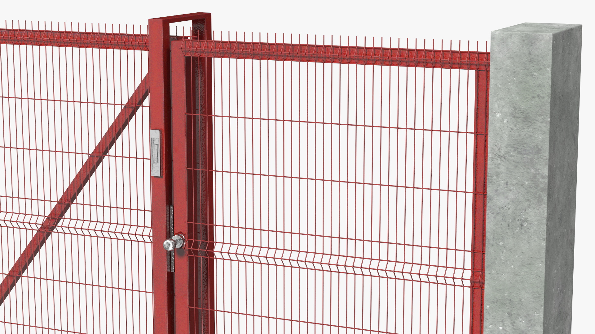 3D Welded Mesh Gates Red