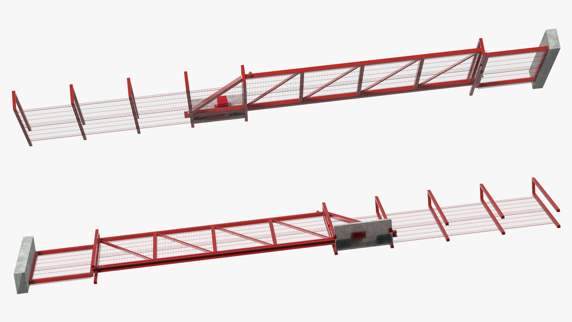 3D Welded Mesh Gates Red