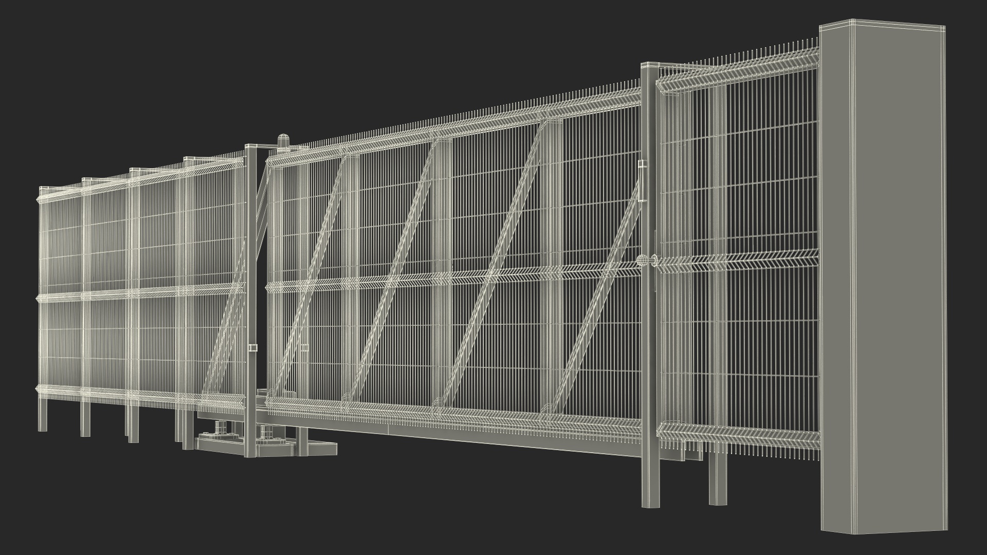 3D Welded Mesh Gates Red