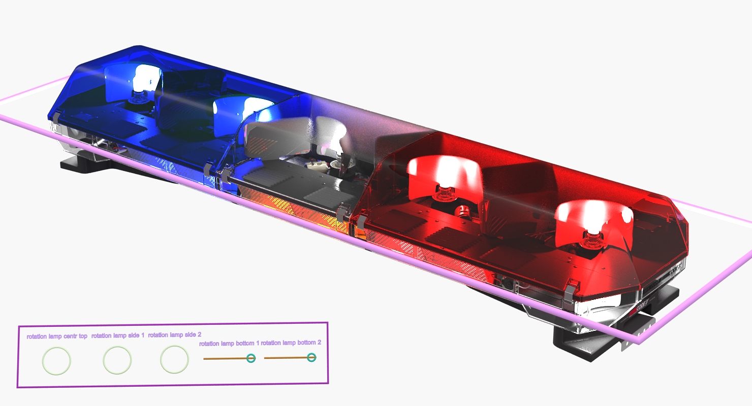 Police lightbar Code 3 mx7000 Led Arrow Stick Rigged 3D