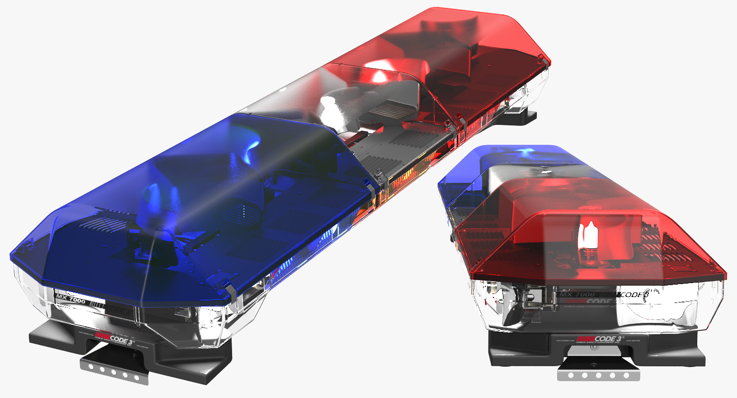 Police lightbar Code 3 mx7000 Led Arrow Stick Rigged 3D