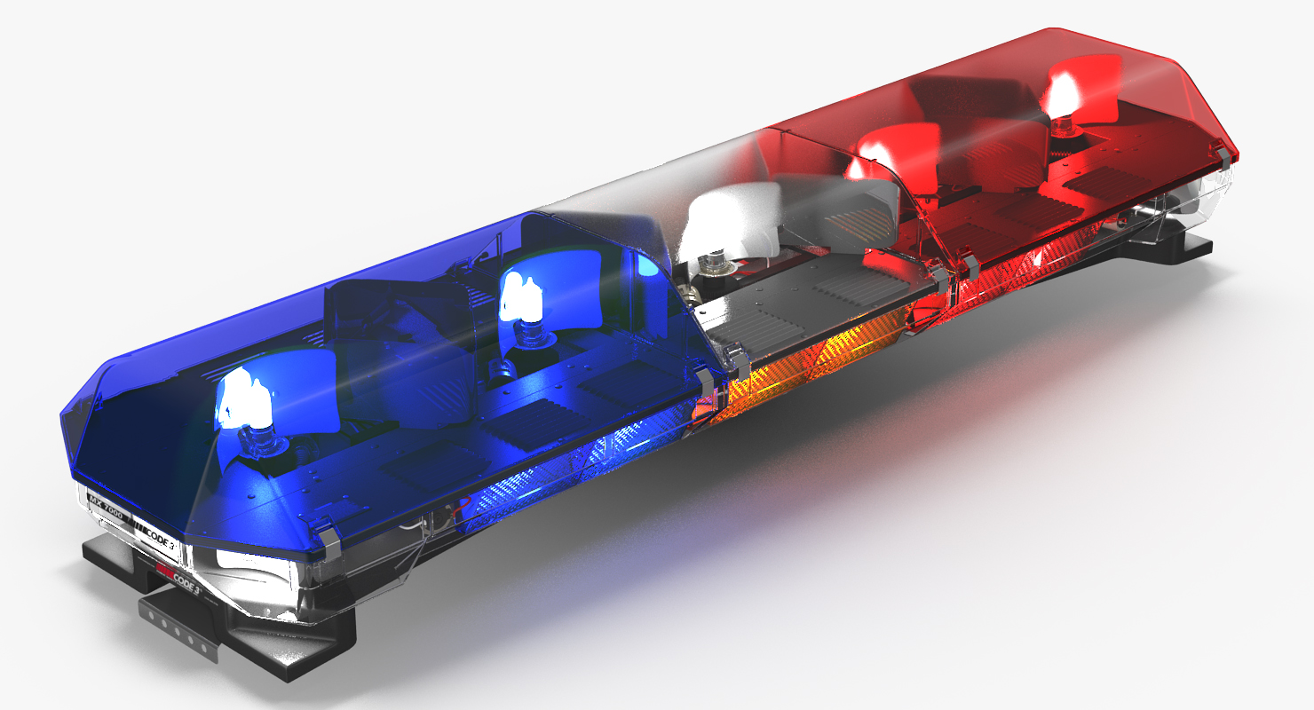 Police lightbar Code 3 mx7000 Led Arrow Stick Rigged 3D