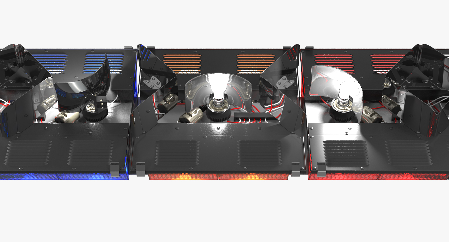 Police lightbar Code 3 mx7000 Led Arrow Stick Rigged 3D