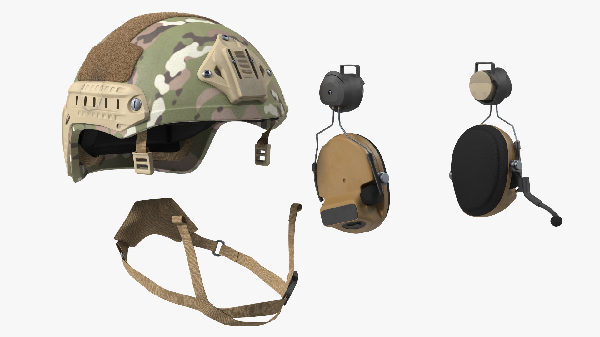 3D Army Soldier in Green Camo with Rifle Aiming Fur model