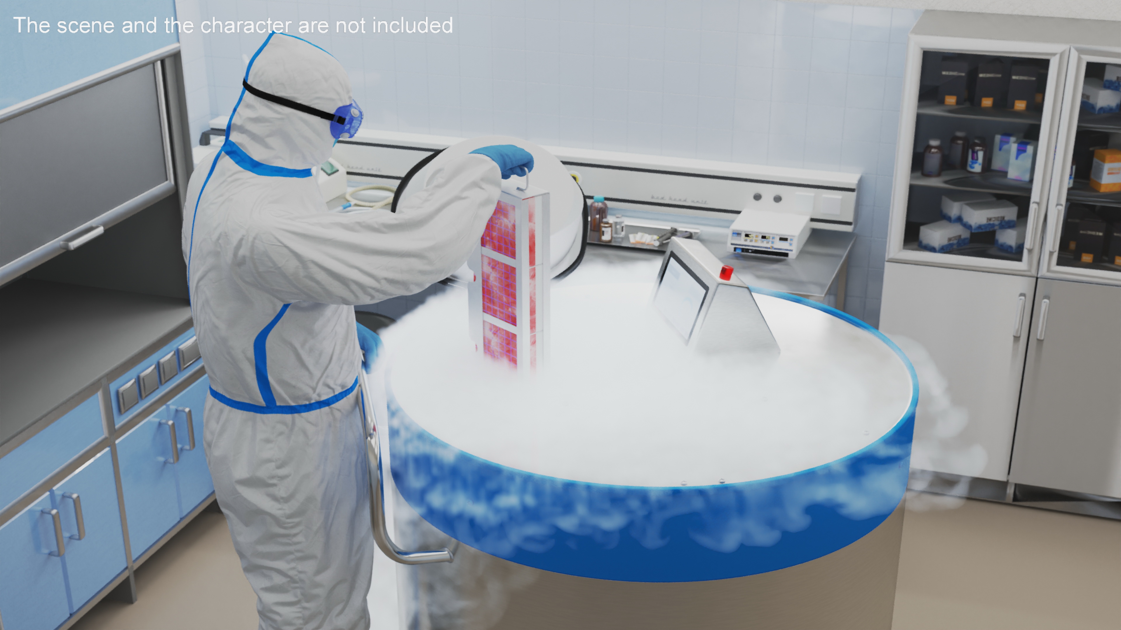 3D Cryogenic Freezer with Cryo-boxes model