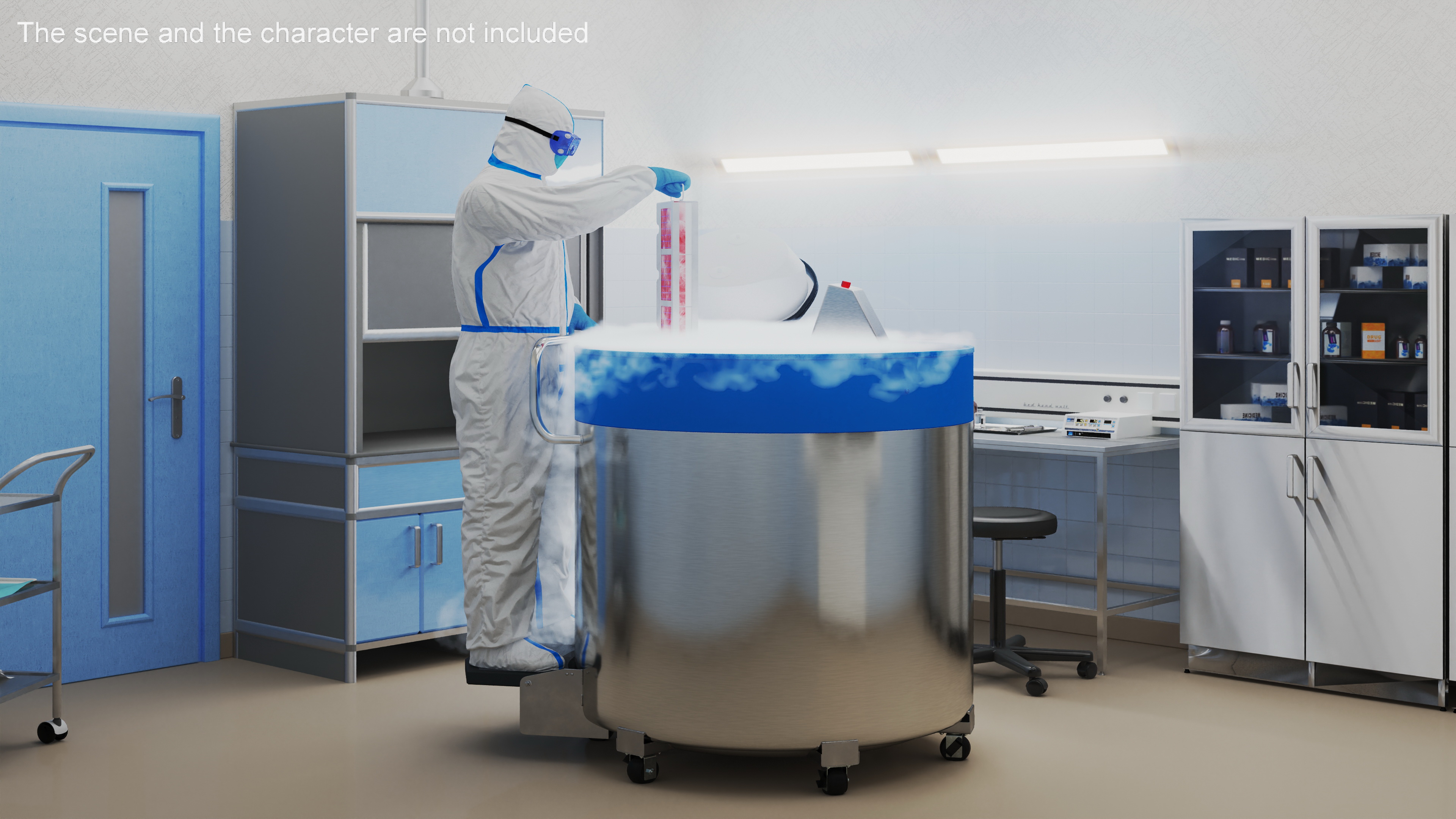 3D Cryogenic Freezer with Cryo-boxes model