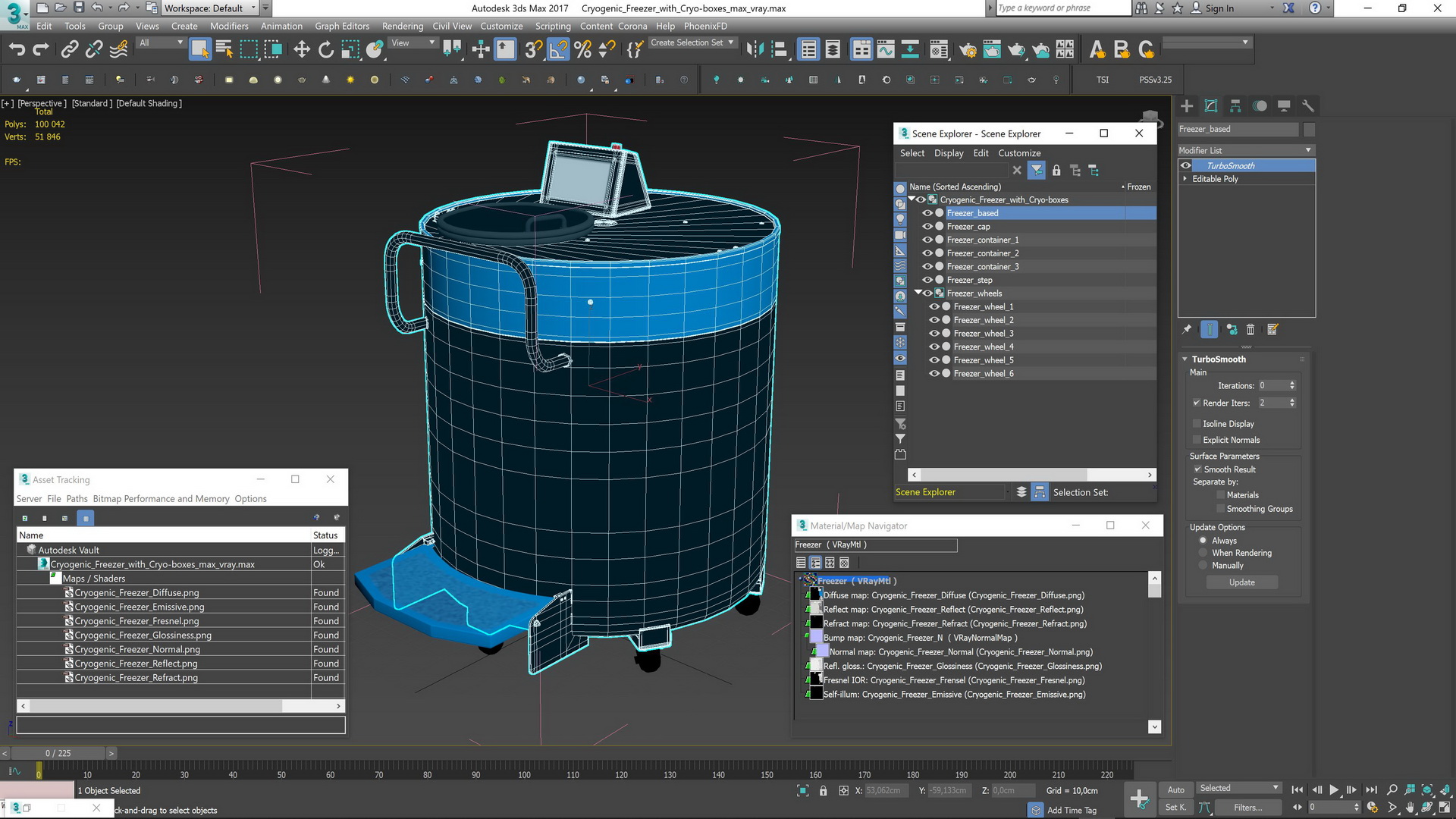 3D Cryogenic Freezer with Cryo-boxes model