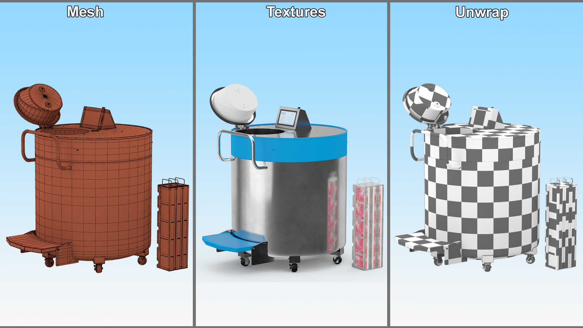 3D Cryogenic Freezer with Cryo-boxes model
