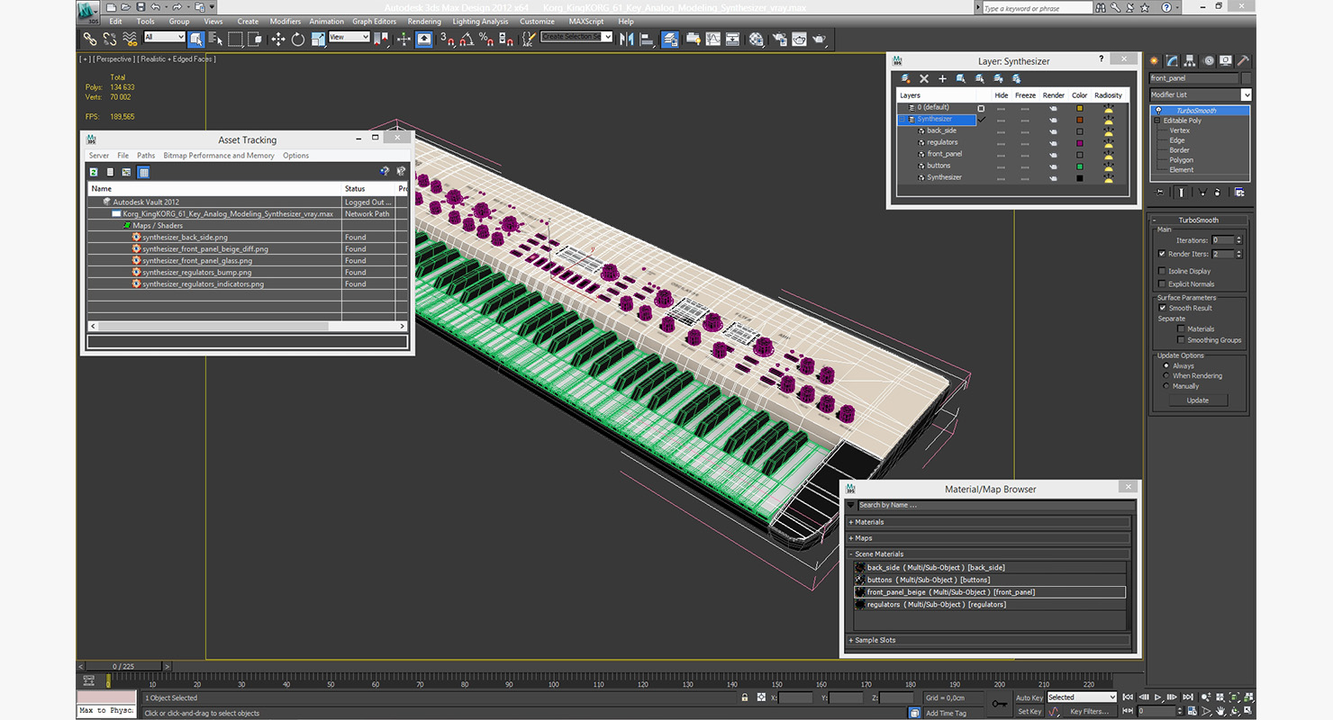 3D Korg KingKORG 61 Key Analog Modeling Synthesizer model