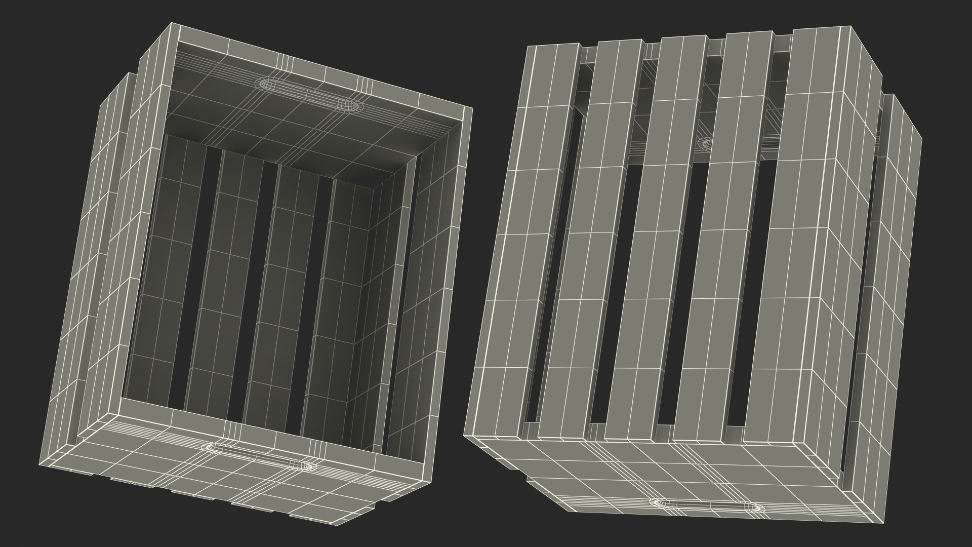 3D Scorched Wooden Large High Fruit Box